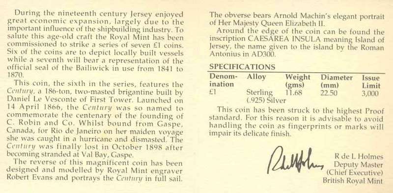 Jersey_1993_1_pound_silver_proof_Century_cert_rev