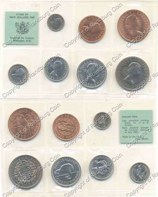 *#* New Zealand 1965 Mint Set - Last complete minting of sterling coins *#*