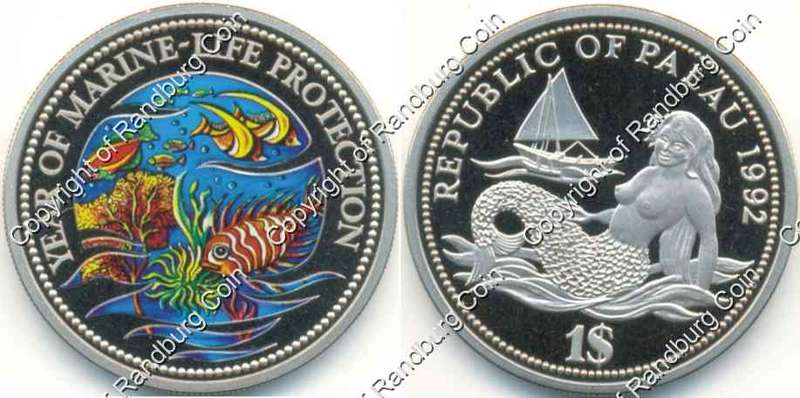 *#* Republic of Palau - 1992 Colourised 1 Dollar *#*