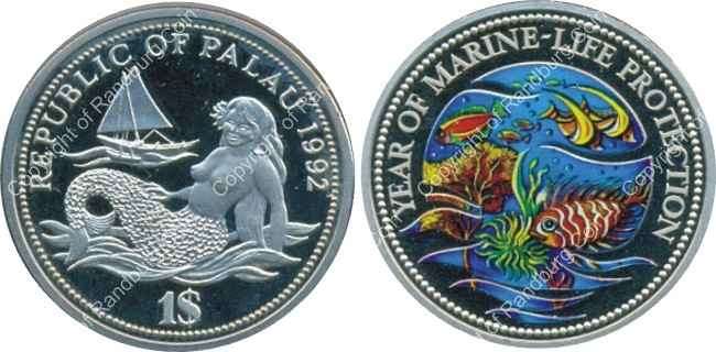 #*# Republic of Palau - 1992 - Proof 1 Dollar in a box #*#