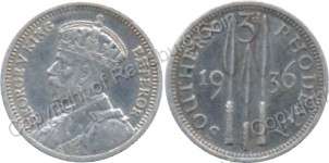 *#* Southern Rhodesia -1936 Silver Tickey *#*