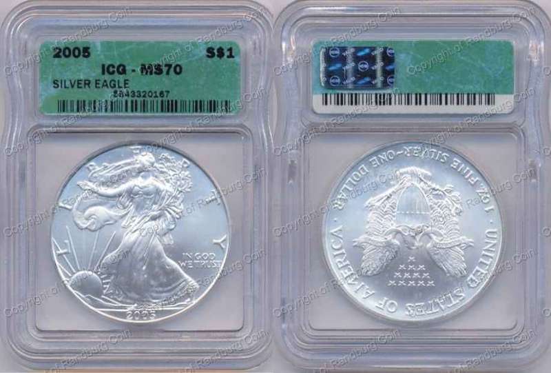 *#* USA 2005 Silver Dollar 1 oz - ICG graded MS 70 *#*