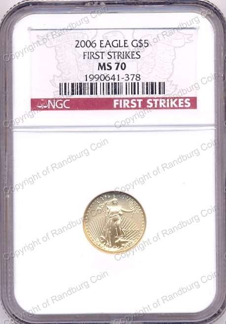 *#* USA 2006 Gold Eagle 5 dollar - First Strikes - MS70 - NGC *#*