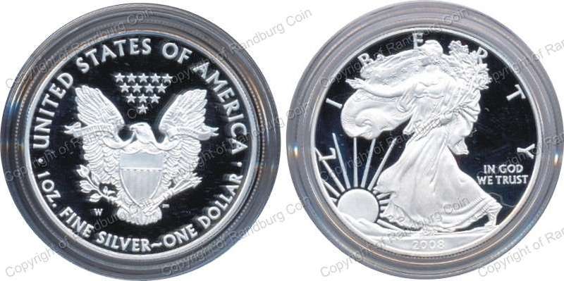 *#* USA 2008W Proof Silver Eagle Dollar *#*