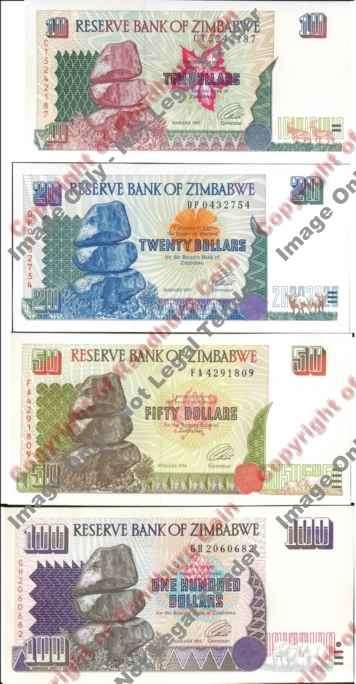 *#* Zimbabwe - Lower Denominations Notes Set - AU/UNC *#*