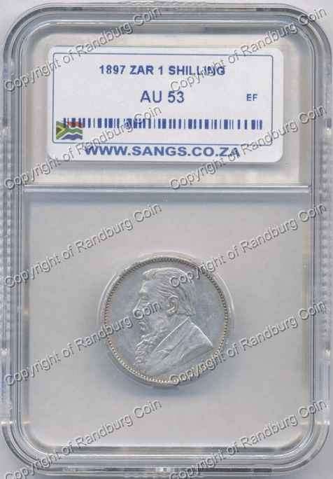*#* 1897 SHILLING SANGS SLABBED AU 53 *#*