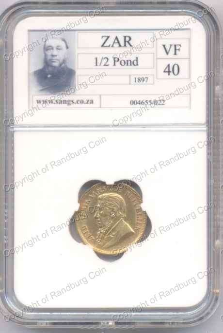 *#* 1897 SANGS SLABBED HALF POND VF 40 *#*