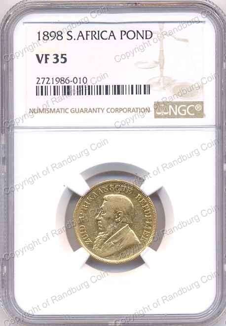 *#* 1898 NGC SLABBED POND VF 35 *#*