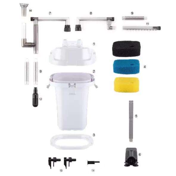 SOBO External Hang On Canister Filter 10w 600L/H