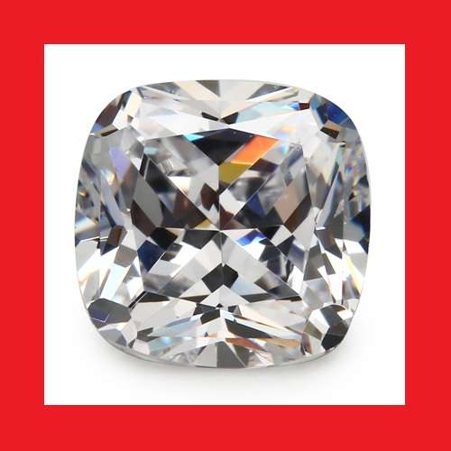 CUBIC ZIRCONIUM - 5A DIAMOND WHITE CUSHION FACET - 3.65cts