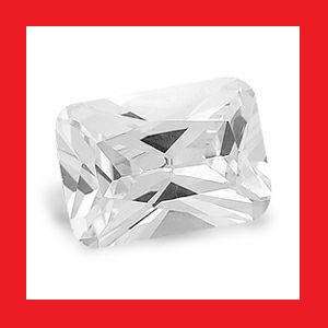 Cubic Zirconium - Faceted Rectangle Shape - 1.64cts