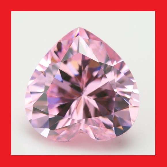 CUBIC ZIRCONIUM - PINK ICE HEART SHAPE - 2.38cts