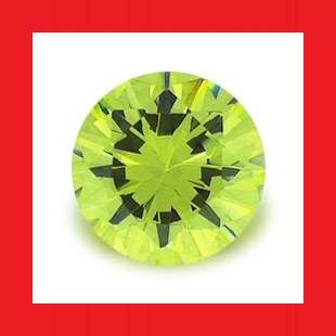 CUBIC ZIRCONIUM - PERIDOT GREEN ROUND CUT - 0.140cts