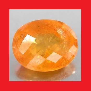 TANGERINE GARNET - ORANGE OVAL FACET CHEQUERBOARD TABLE - 2.63cts