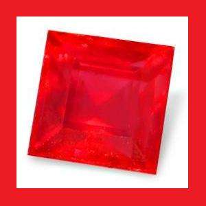 RUBY [Created] - VIVID RED SQUARE FACET - 0.89cts