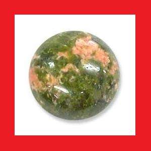 UNAKITE - GREEN WITH MOTTLED RED ROUND CABOCHON - 1.48cts