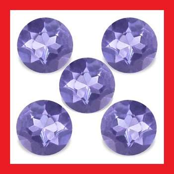 TANZANITE - Violet Blue Clean Round Facet - Parcel Of Five - Total 0.195cts