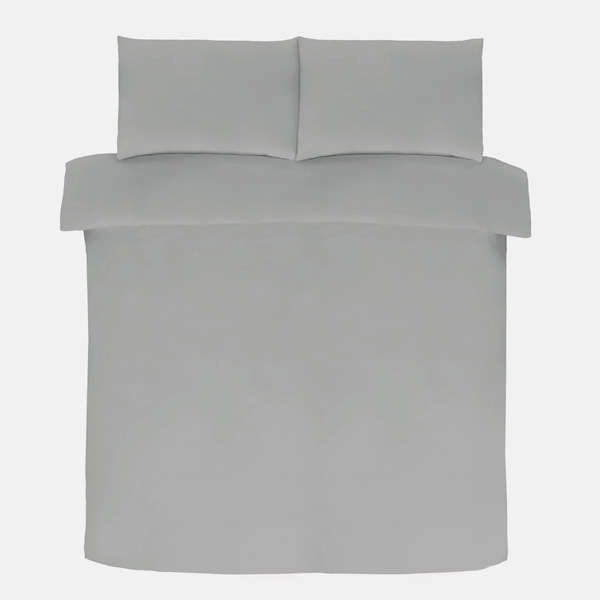 Poly Cotton Plain Grey Duvet Cover