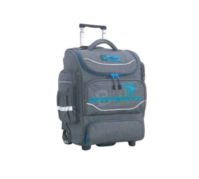 Boomerang X Large  Trolley Backpack - Grey with Blue Zip