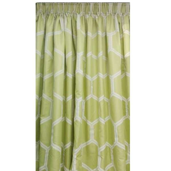 HoneyComb Green Taped Curtain