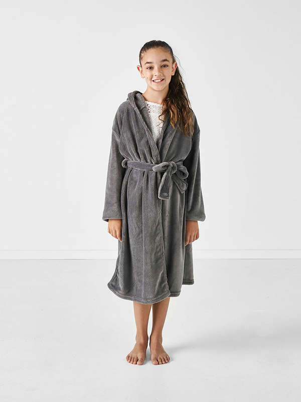 Kids Bathrobe Charcoal