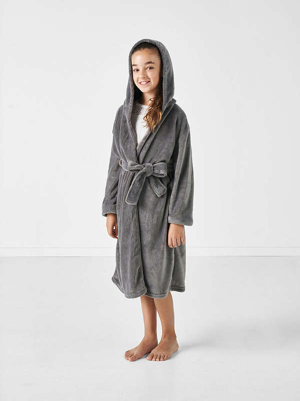 Kids Bathrobe Charcoal
