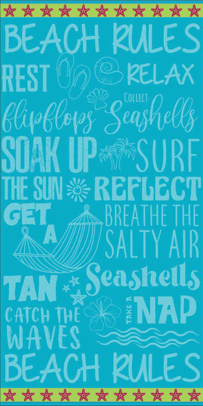 Colibri Beach Rules Velour Beach Towels