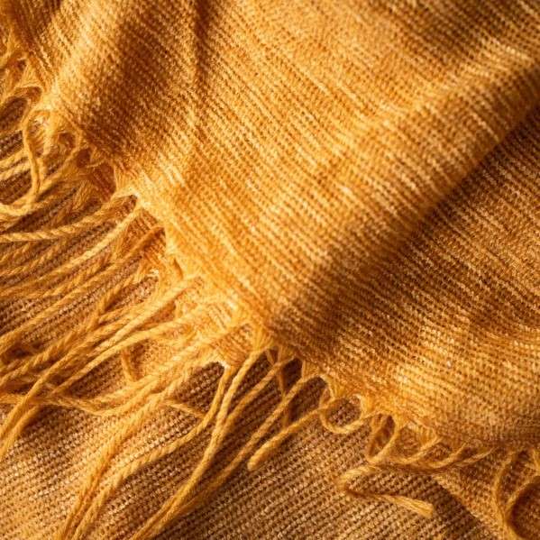 Chenille Plain Throw 130cm x 180cm-Butterscotch