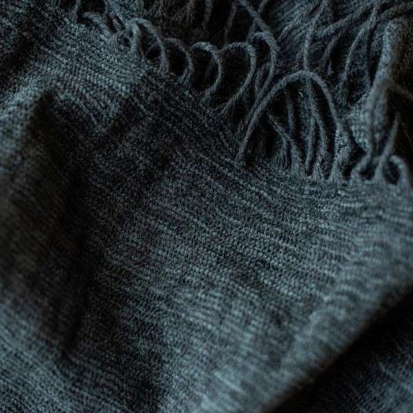 Chenille Plain Throw 130cm x 180cm-Steel