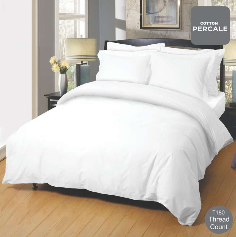 T180 Poly Percale Fitted Sheet
