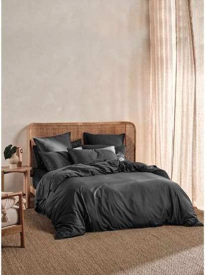 Elka Bamboo Cotton Charcoal Flat Sheet