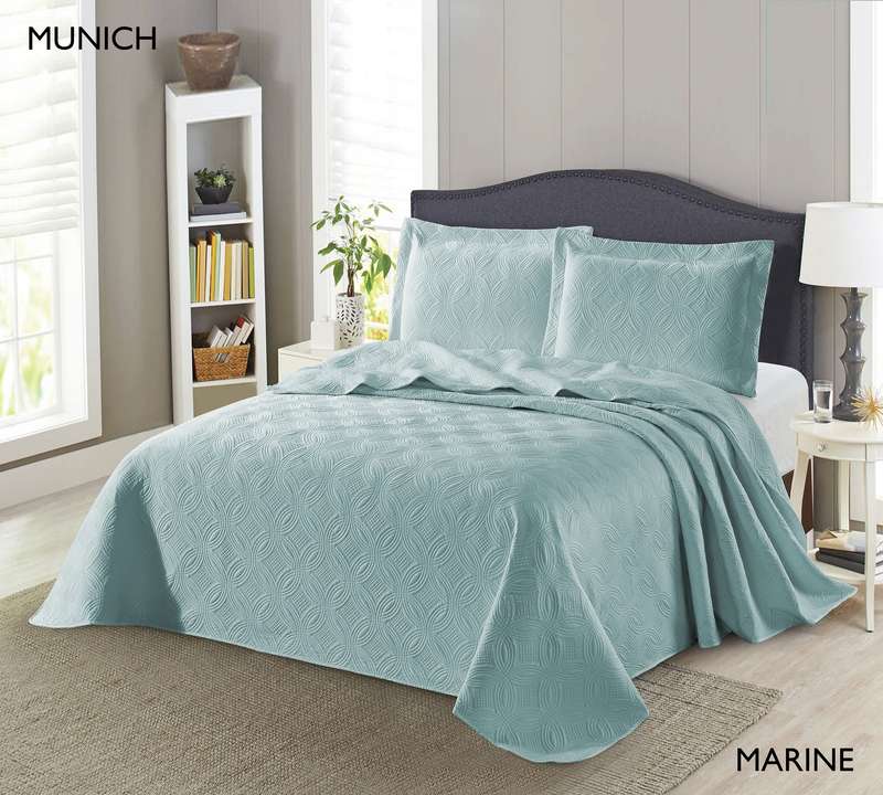 Munich Quilted Bedspread - Marine
