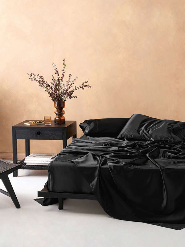 Satin Black Sheet Set
