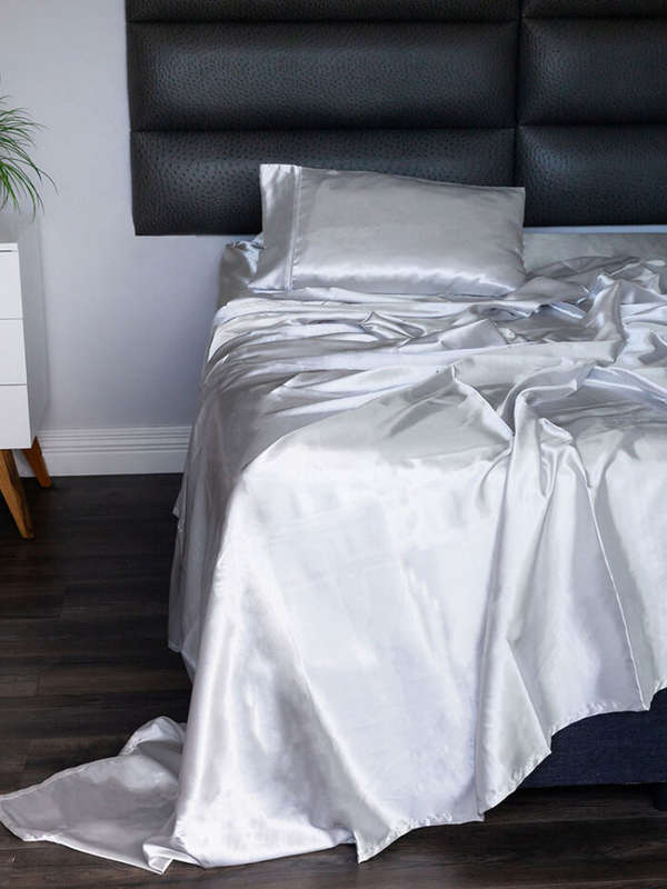 Satin Silver Sheet Set