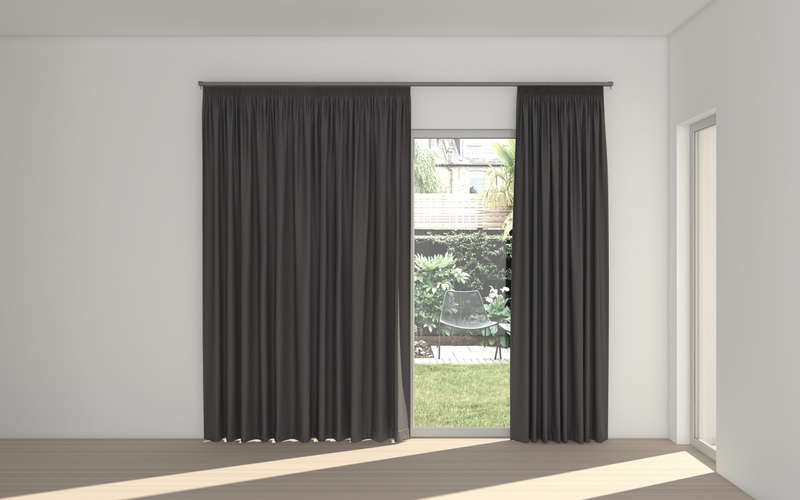 Midnight Self Lined Taped Curtain (100% Blockout Curtain )