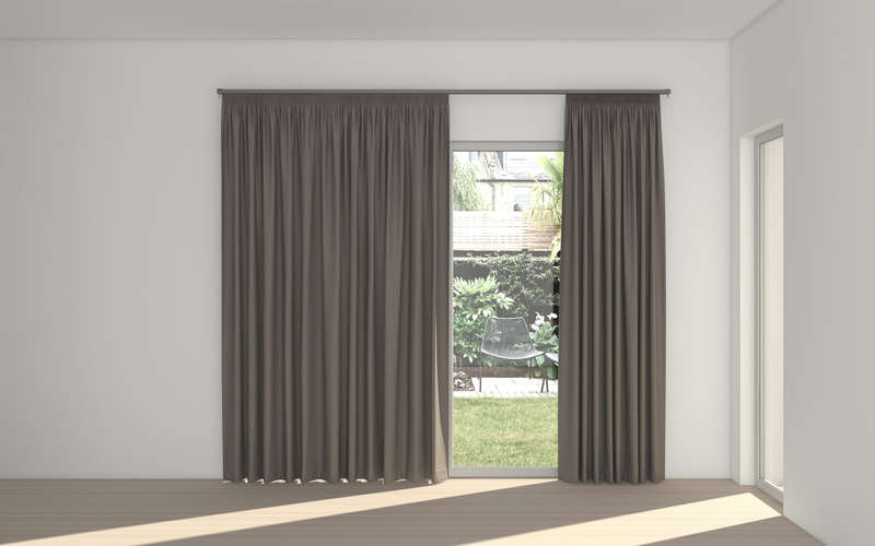 Midnight Self Lined Taped Curtain (100% Blockout Curtain )