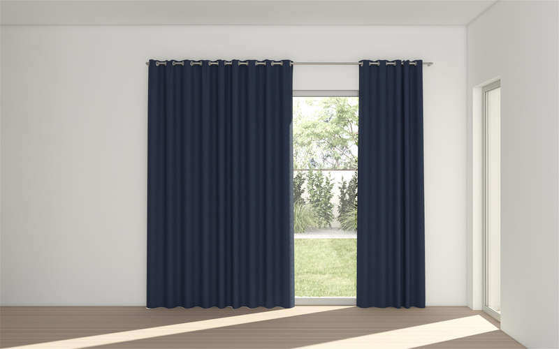 Midnight Self Lined Eyelet Curtain (100% Blockout Curtain )