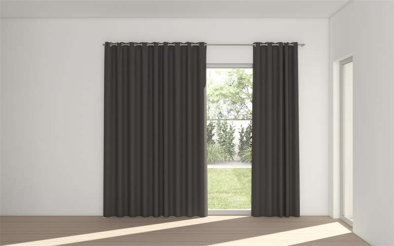 Midnight Self Lined Eyelet Curtain (100% Blockout Curtain )