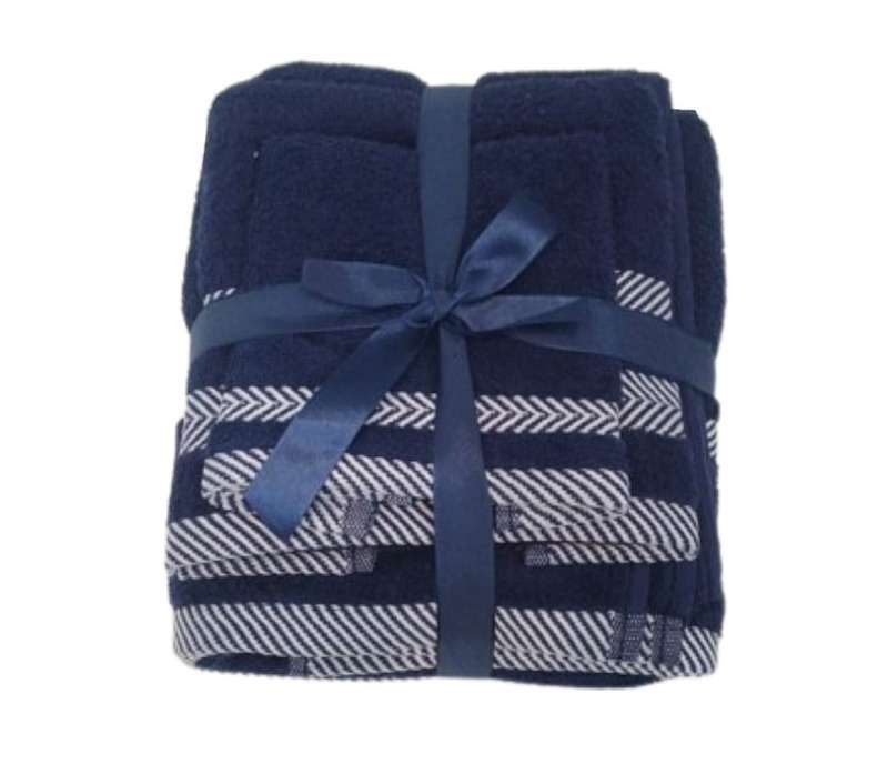 Plush Navy 3PC Towel Set