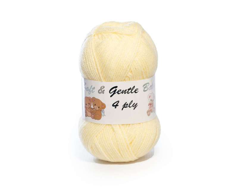 SOFT &amp;GENTLE BABY 4PLY  COLOUR BB2  50g  PALE LEMON