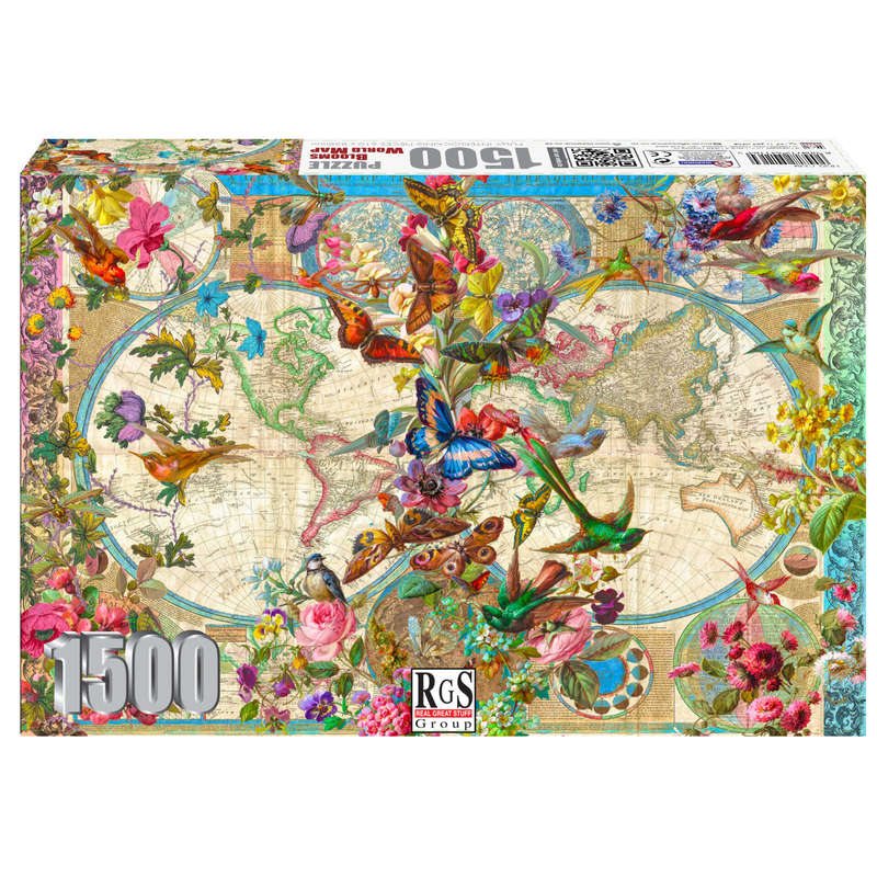 RGS Group Blooms World Map 1500-piece Jigsaw Puzzle