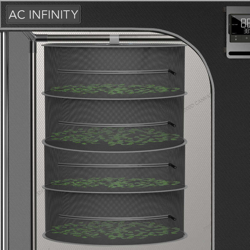 AC INFINITY HANGING HERB DRYING RACK, 18'' DIAMETER, FOUR TIERS