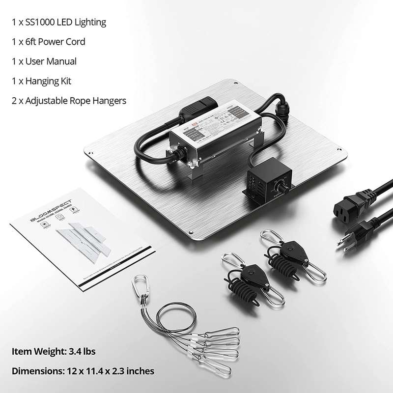 BLOOMSPECT SS1000 Full Spectrum with LM301B Diodes and MeanWell Driver, Dimmable 100 Watt LED