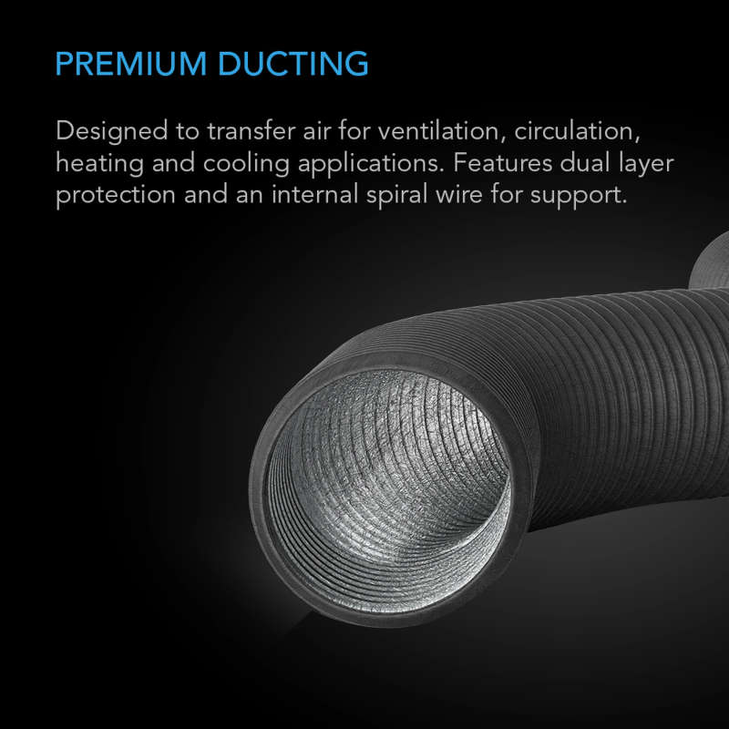 AC INFINITY, FLEXIBLE FOUR-LAYER DUCTING, 8-FT LONG, 6-INCH