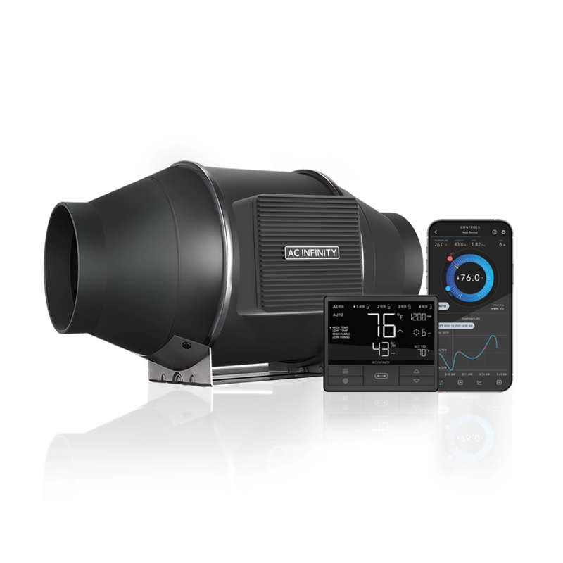 AC INFINITY CLOUDLINE T4, QUIET INLINE DUCT FAN SYSTEM WITH CONTROLLER 69 PRO TEMPERATURE AND HUM...