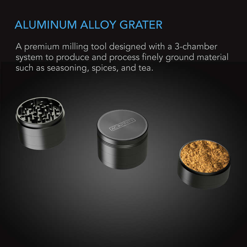 AC INFINITY 3-CHAMBER GRINDER, BLACK, 2.5-INCH