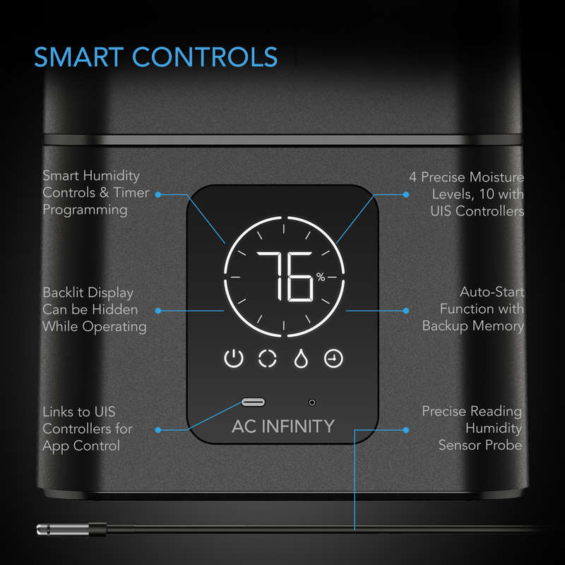 AC INFINITY CLOUDFORGE T7, ENVIRONMENTAL PLANT HUMIDIFIER, 15L, SMART CONTROLS, TARGETED VAPORIZING
