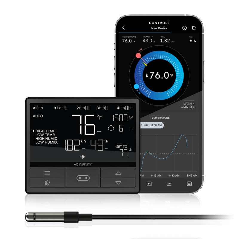 AC INFINITY - CONTROLLER 69 PRO, INDEPENDENT PROGRAMS FOR FOUR DEVICES, DYNAMIC VPD, TEMPERATURE,...