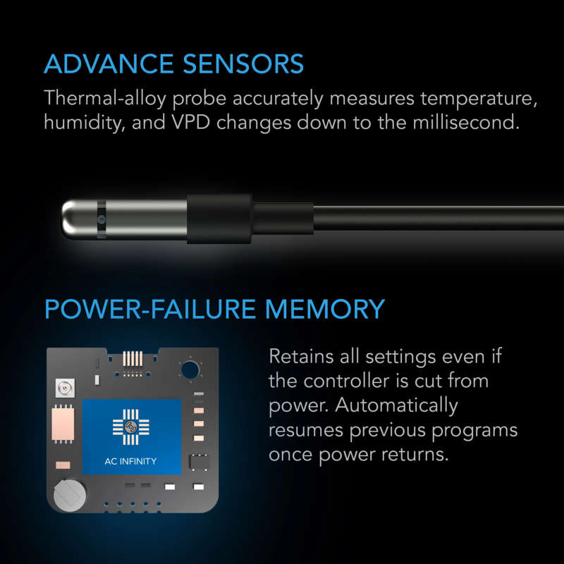 AC INFINITY - CONTROLLER 69 PRO, INDEPENDENT PROGRAMS FOR FOUR DEVICES, DYNAMIC VPD, TEMPERATURE,...