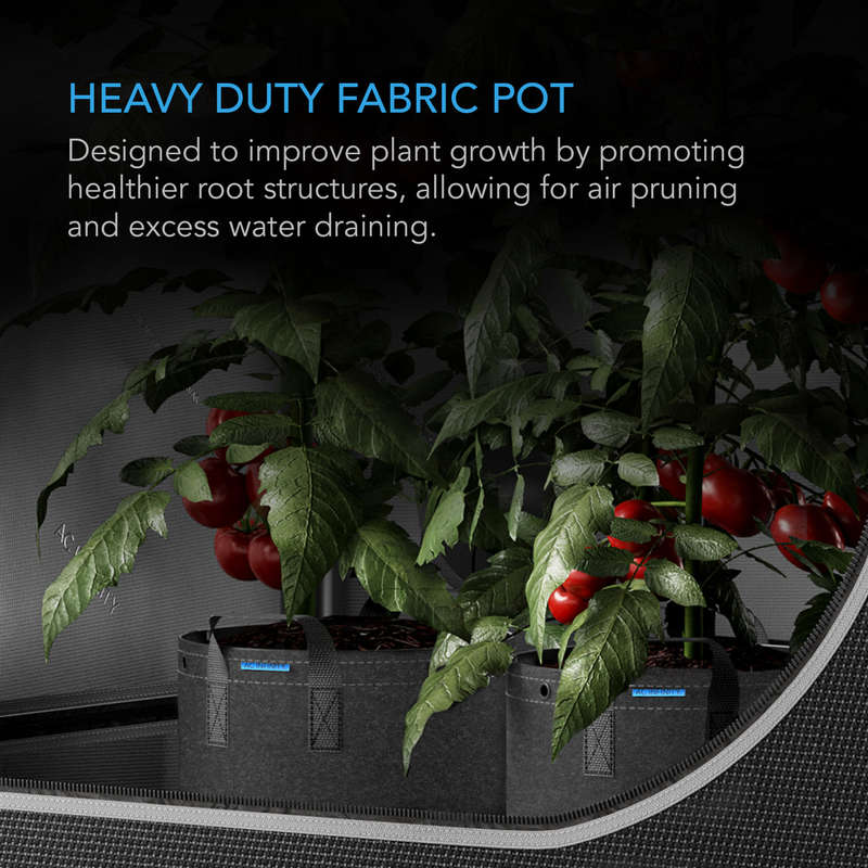 AC INFINITY HEAVY DUTY FABRIC POTS, 5 GALLON (19L), 5-PACK